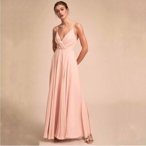 Anthropologie BHLDN Blush Pink Eva Chiffon Bridesmaids Dress